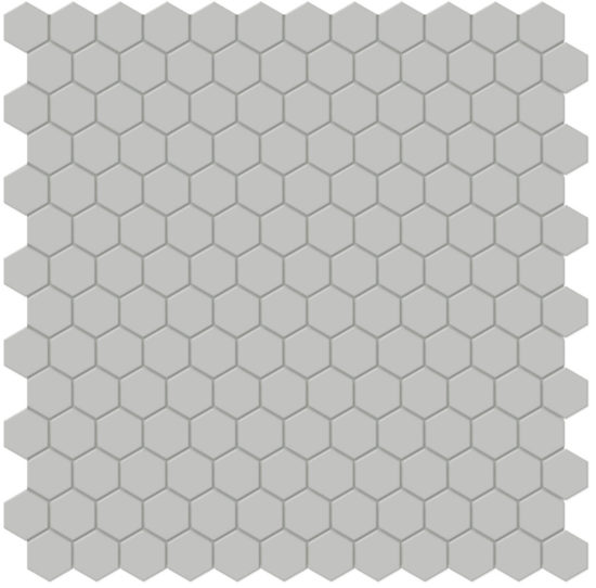 1" Loft Grey Matte Hex Mosaic