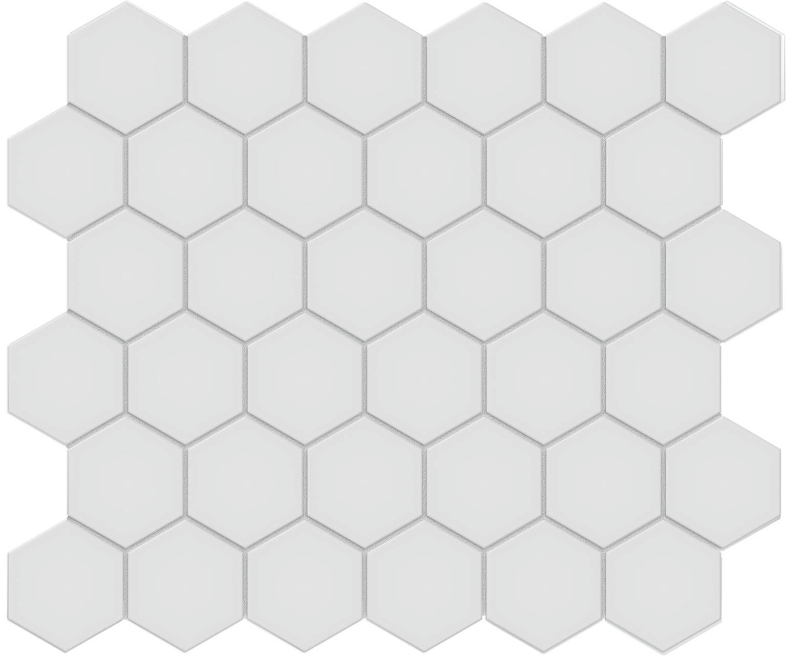 2″ Gallery Grey Matte Unglazed Hex Mosaic