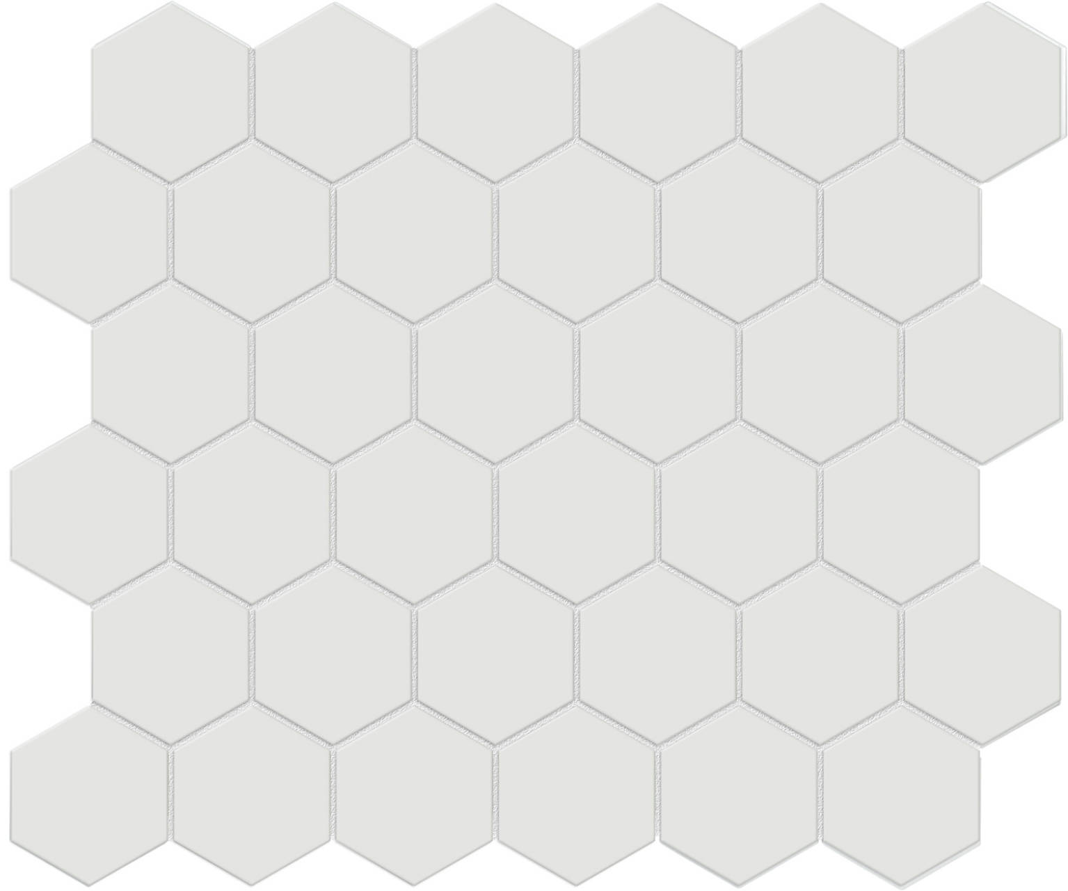 2″ Vintage Grey Matte Unglazed Hex Mosaic