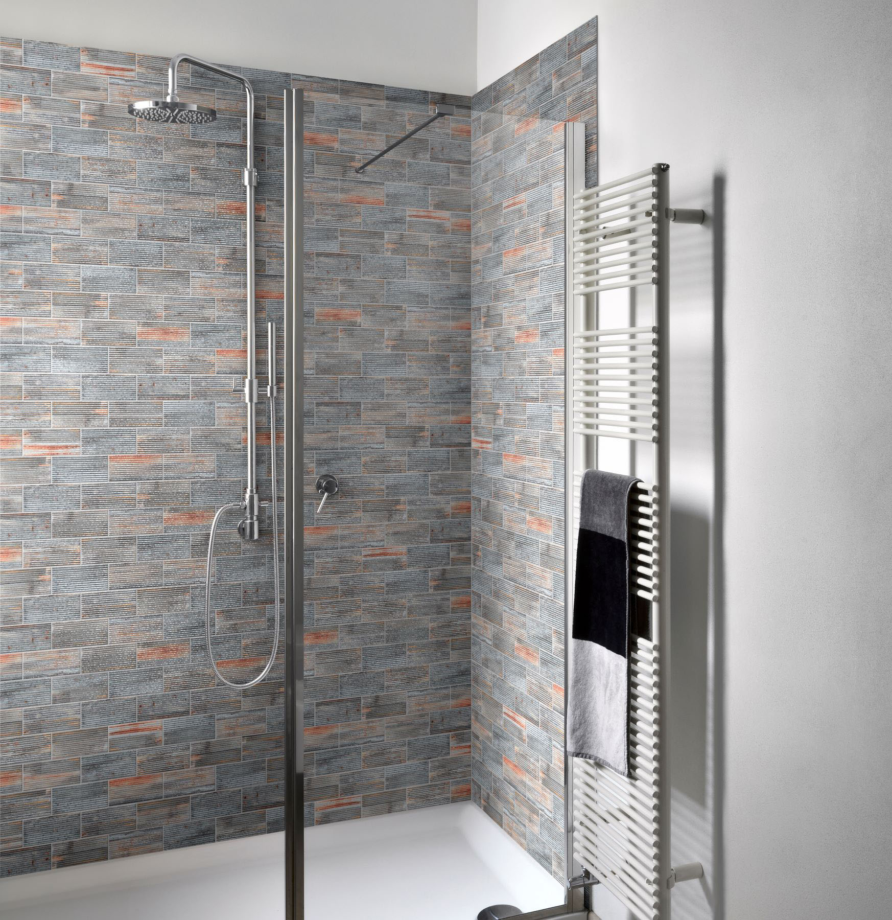 2.8"x6" Rust Industrial Linear Relief Pattern Glazed Ceramic Mosaic | Young Interiors Flooring Center