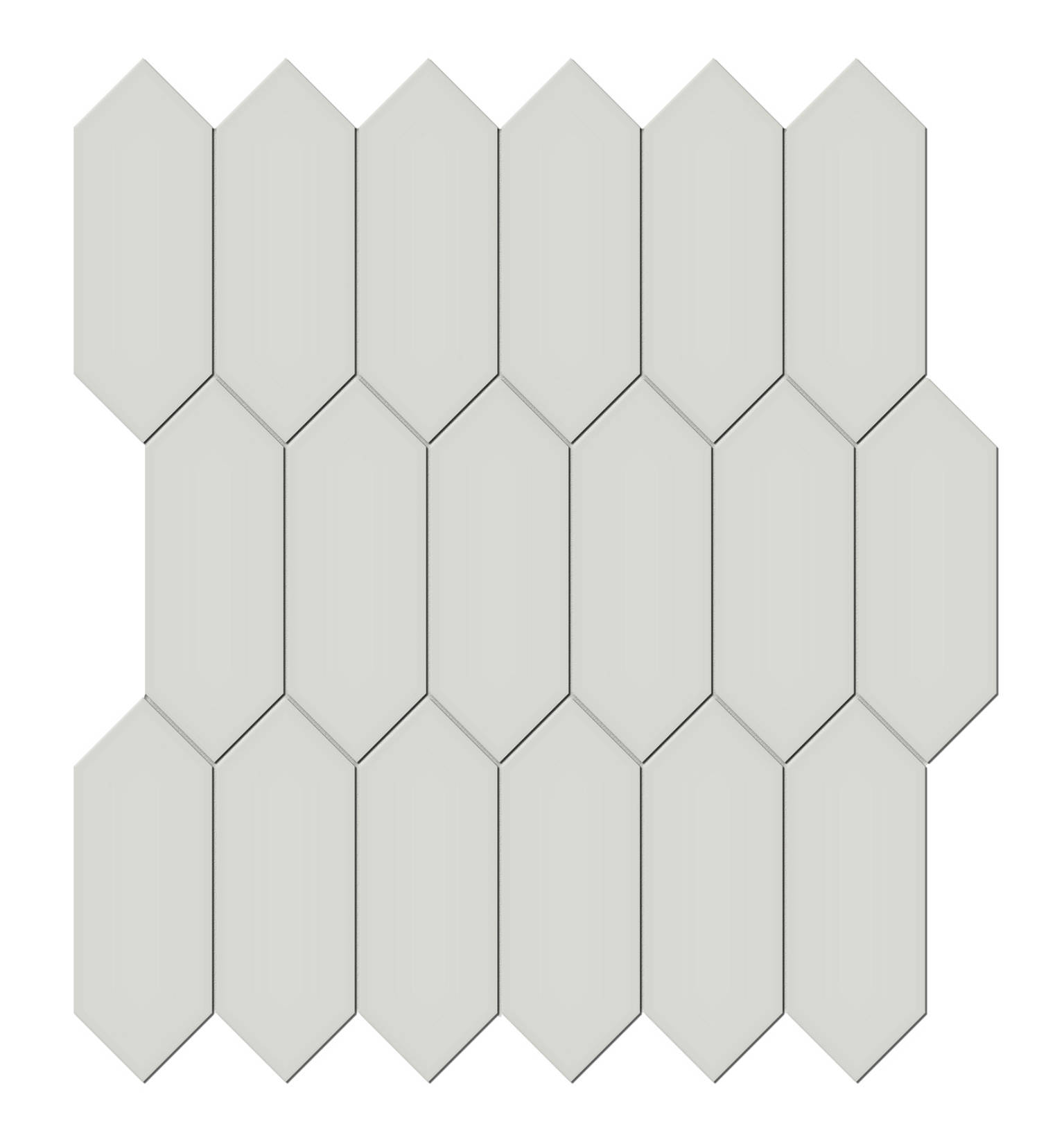 2×5 Warm Grey Matte Picket Mosaic