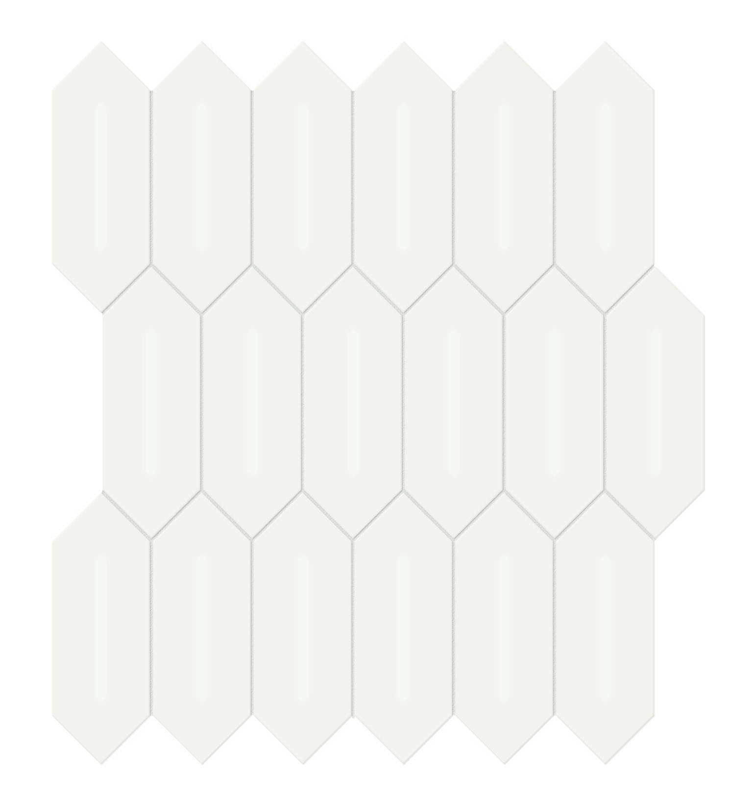 2×5 White Matte Picket Mosaic