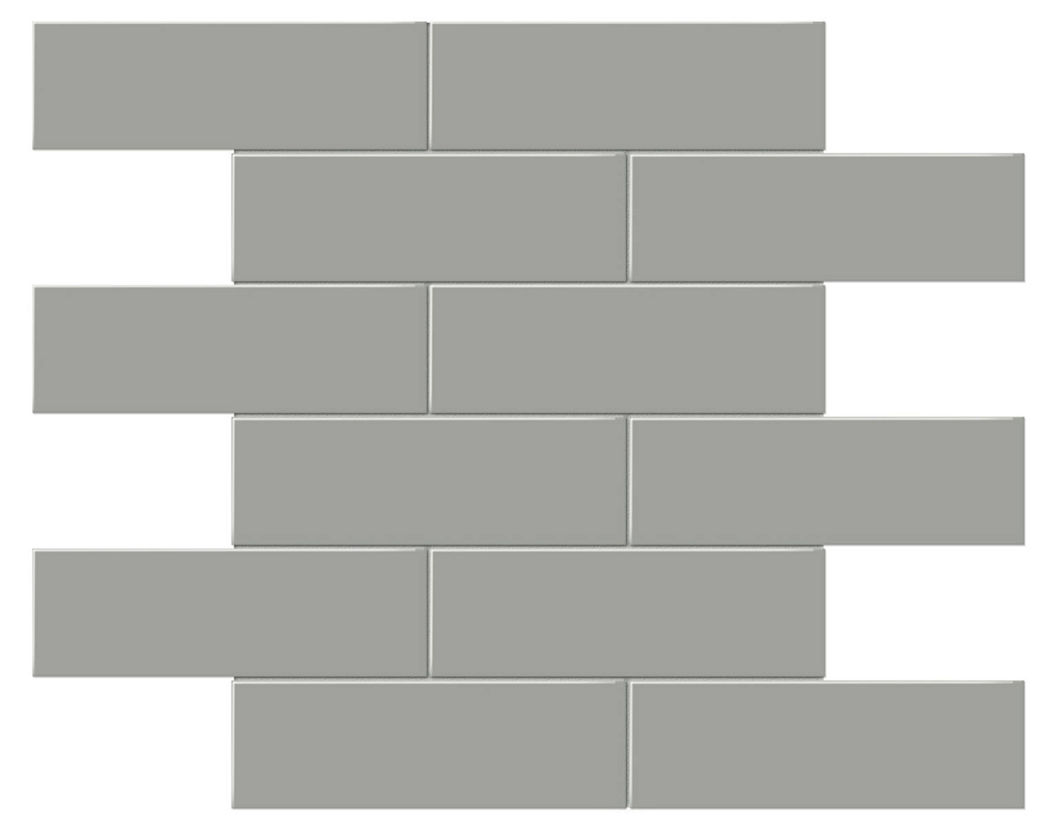 2×6 Taupe Matte Brick Mosaic