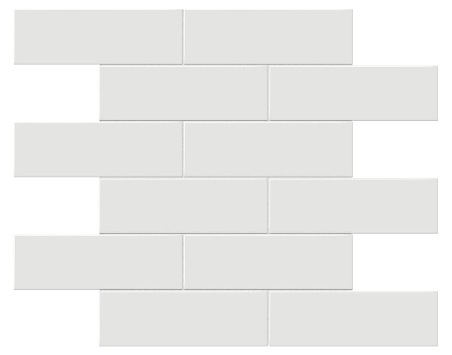2×6 Vintage Grey Glossy Brick Mosaic