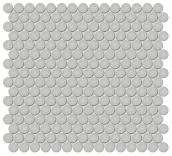 3/4" Loft Grey Glossy Penny Round Mosaic