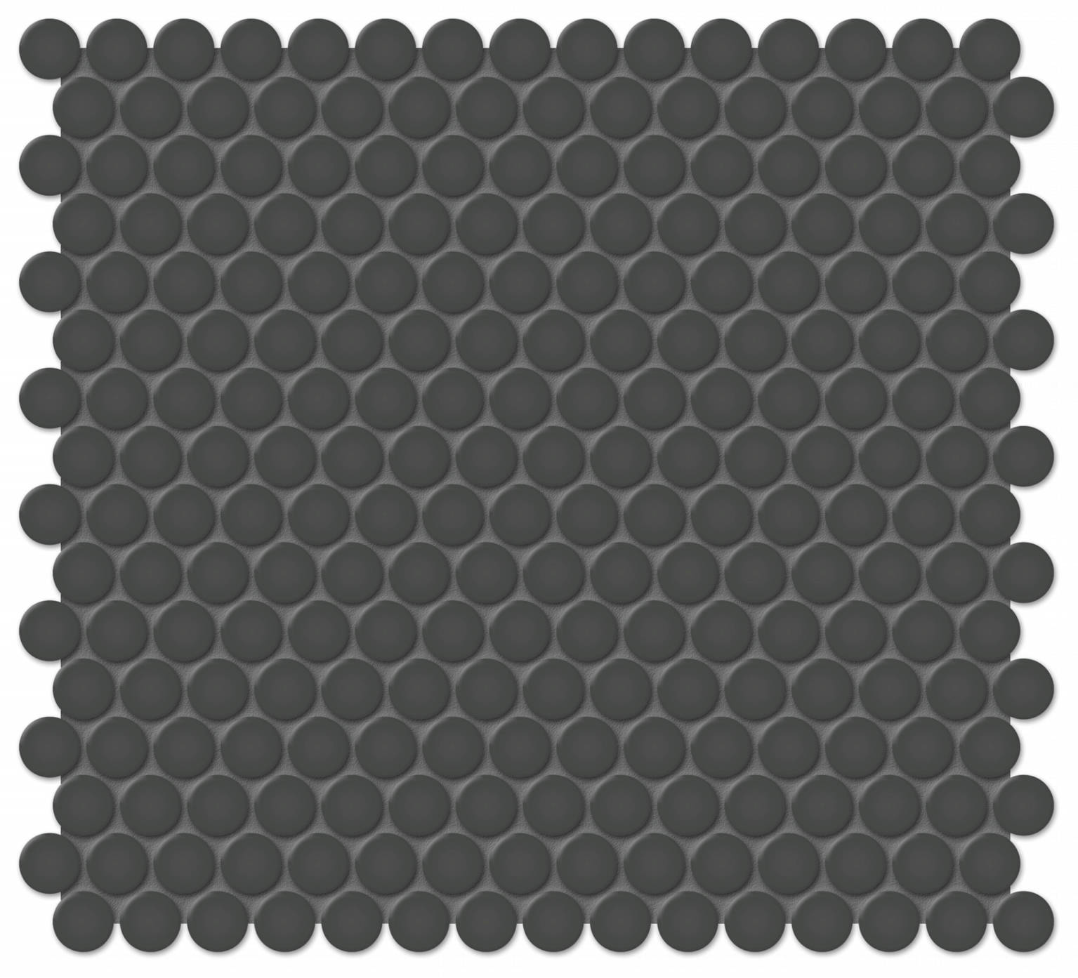3/4″ Retro Black Matte Penny Round Mosaic