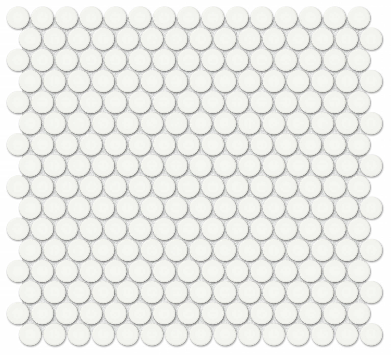 3/4″ White Matte Penny Round Mosaic