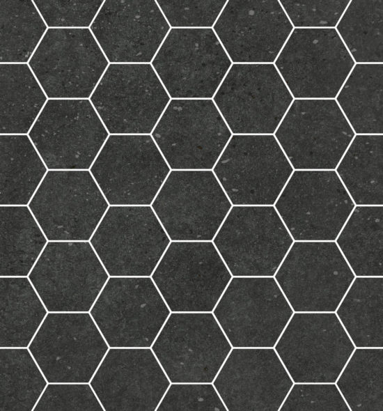 Ashland 3" Hexagon Black Mosaic | Young Interiors Flooring Center