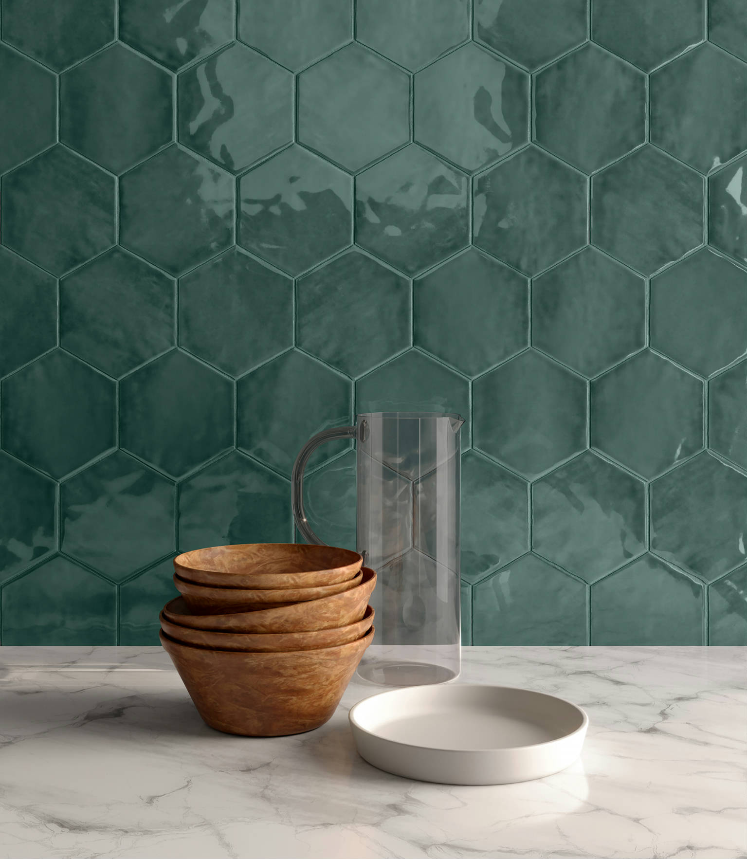 Chateau Brilliant Emerald 6" Hex 0 | Young Interiors Flooring Center
