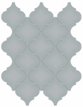 Cloud Blue Glossy Arabesque Mosaic | Young Interiors Flooring Center