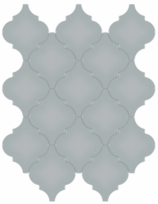 Cloud Blue Glossy Arabesque Mosaic | Young Interiors Flooring Center