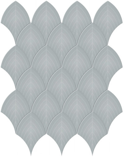 Cloud Blue Glossy Scallop Mosaic