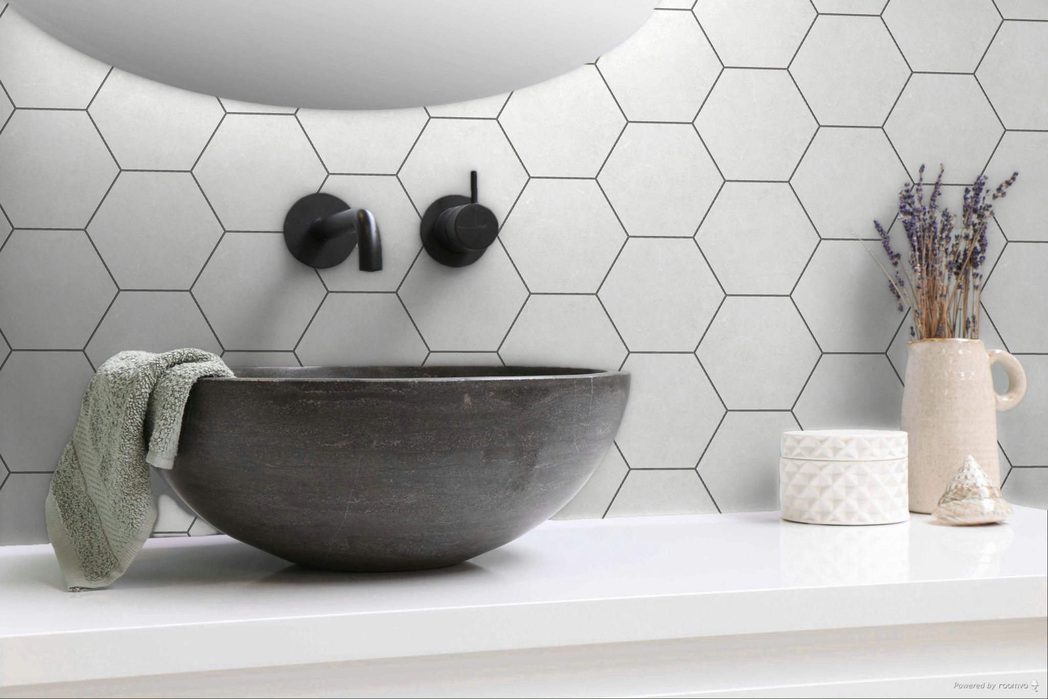 Form 5.5X6.3” White Hexagon | Young Interiors Flooring Center