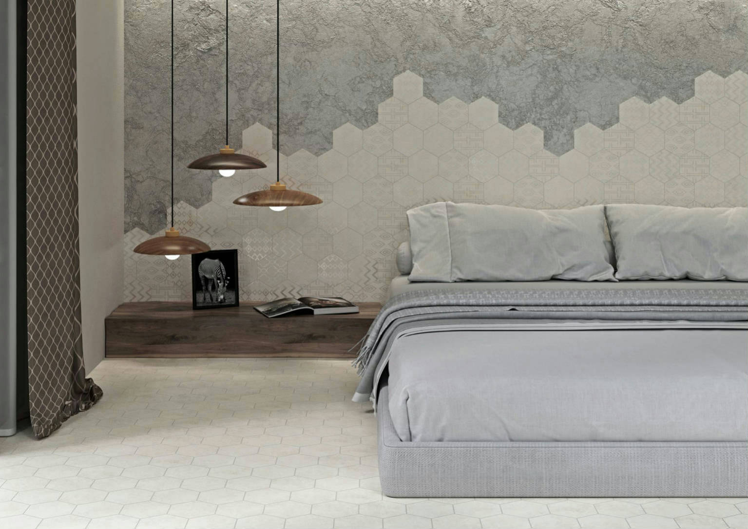 Form 5.5X6.3” White & White Decor* Hexagon | Young Interiors Flooring Center
