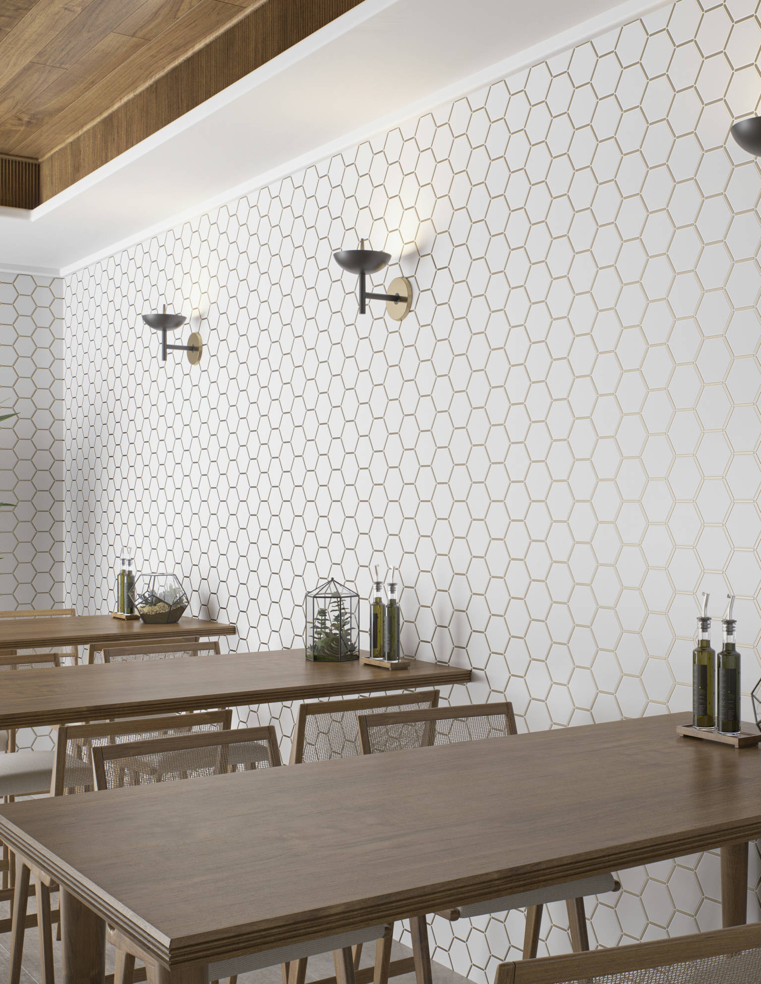 Gilded Hex Mosaic  | Young Interiors Flooring Center