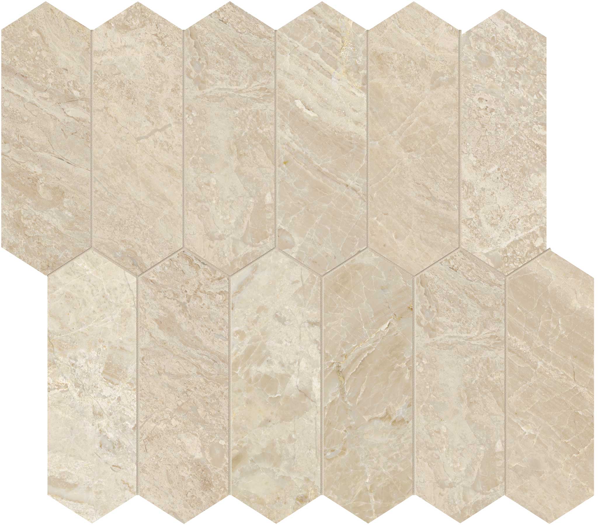 Impero Reale 2×6 Honed Picket Mosaic