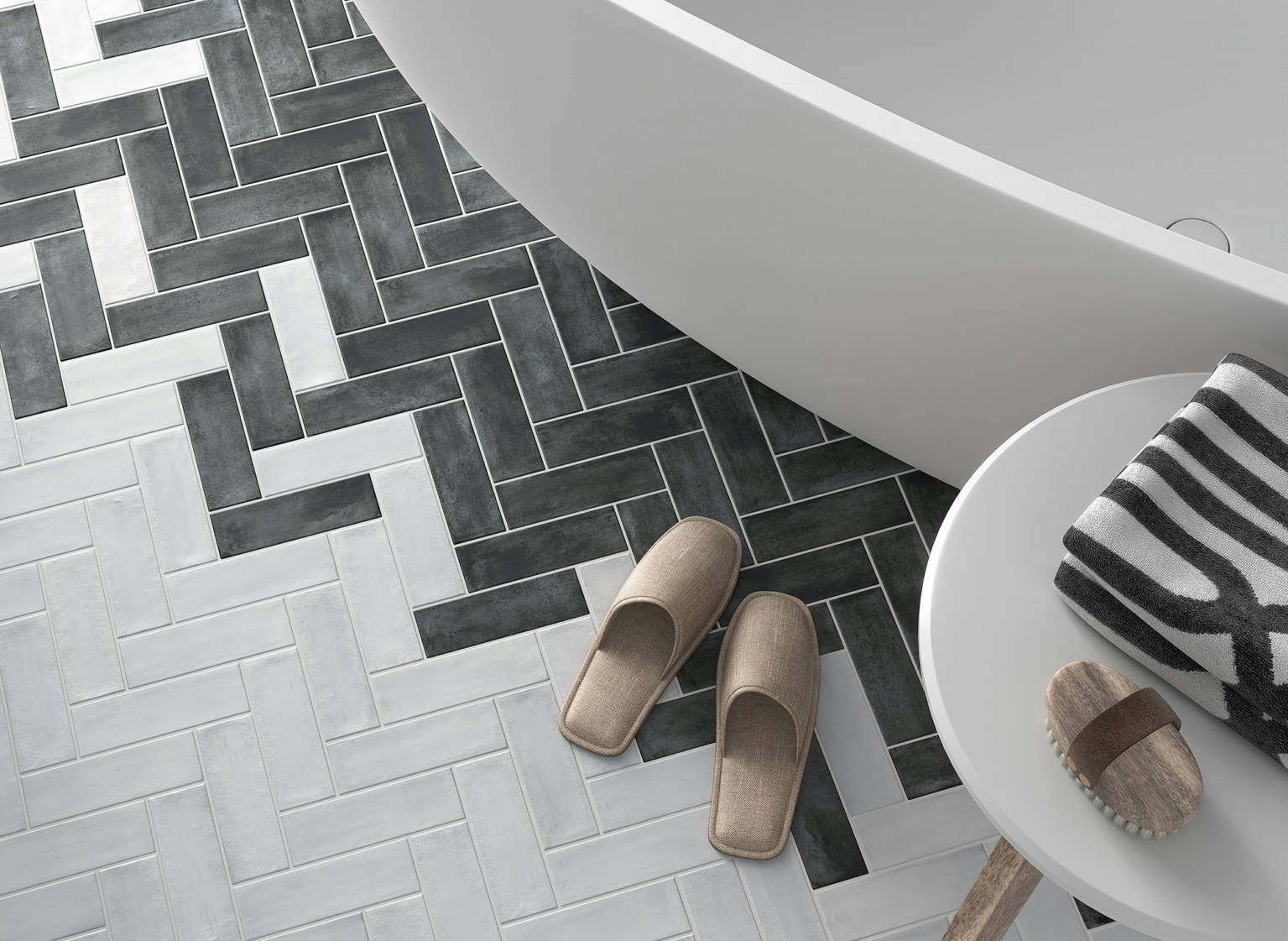 Lisbon 2X6 Pearl and Graphite | Young Interiors Flooring Center