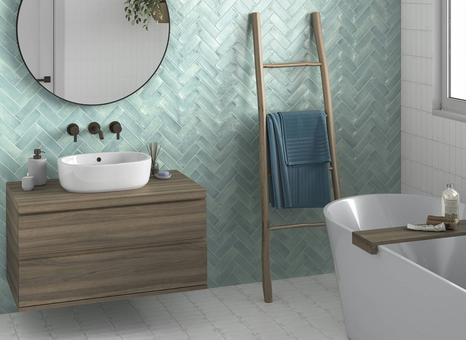 Lisbon 2X6 White and Sky | Young Interiors Flooring Center