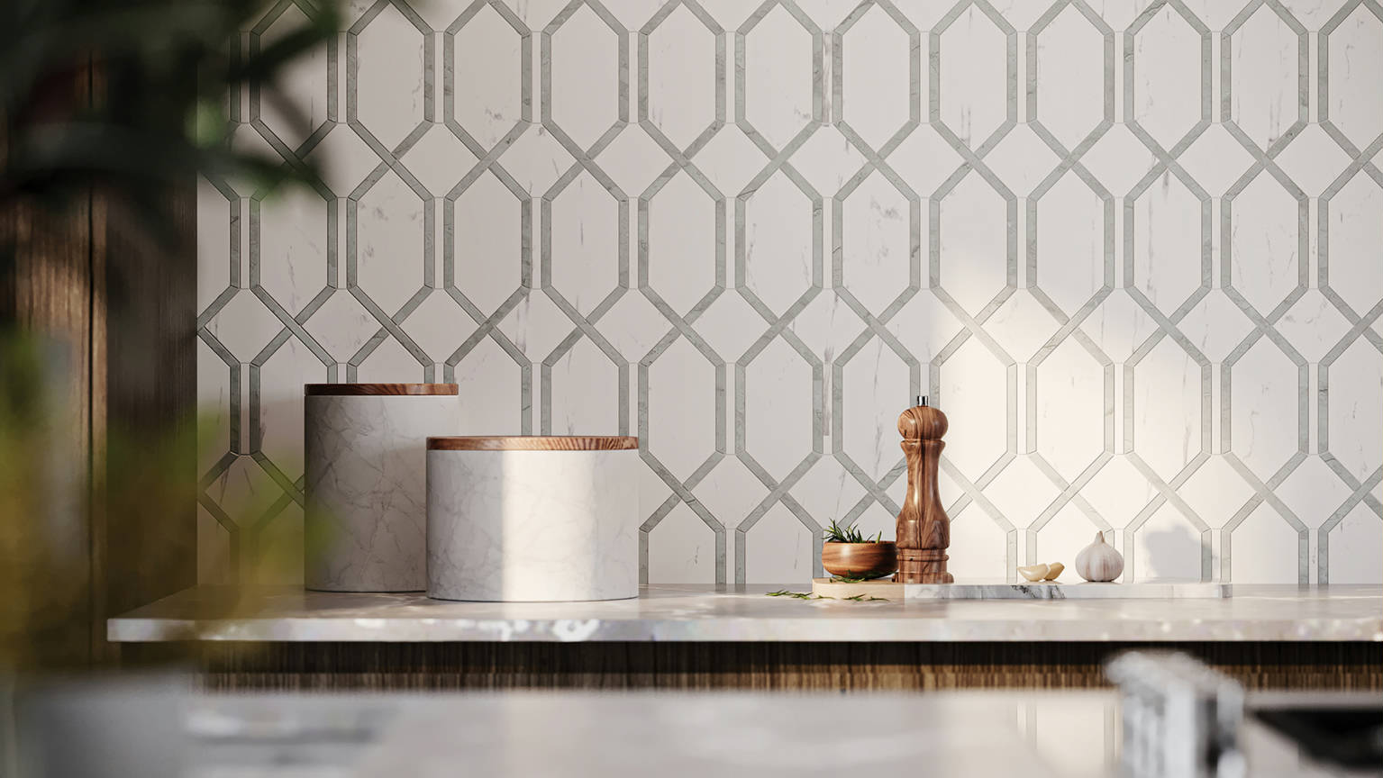 Luxury Statuario Venezia Modella Mosaic 2 | Young Interiors Flooring Center