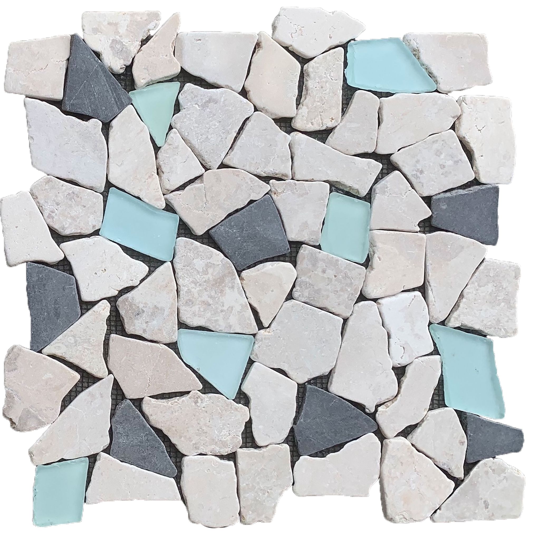 Mini Opus Beige Grey Marble Mix & Green Glass