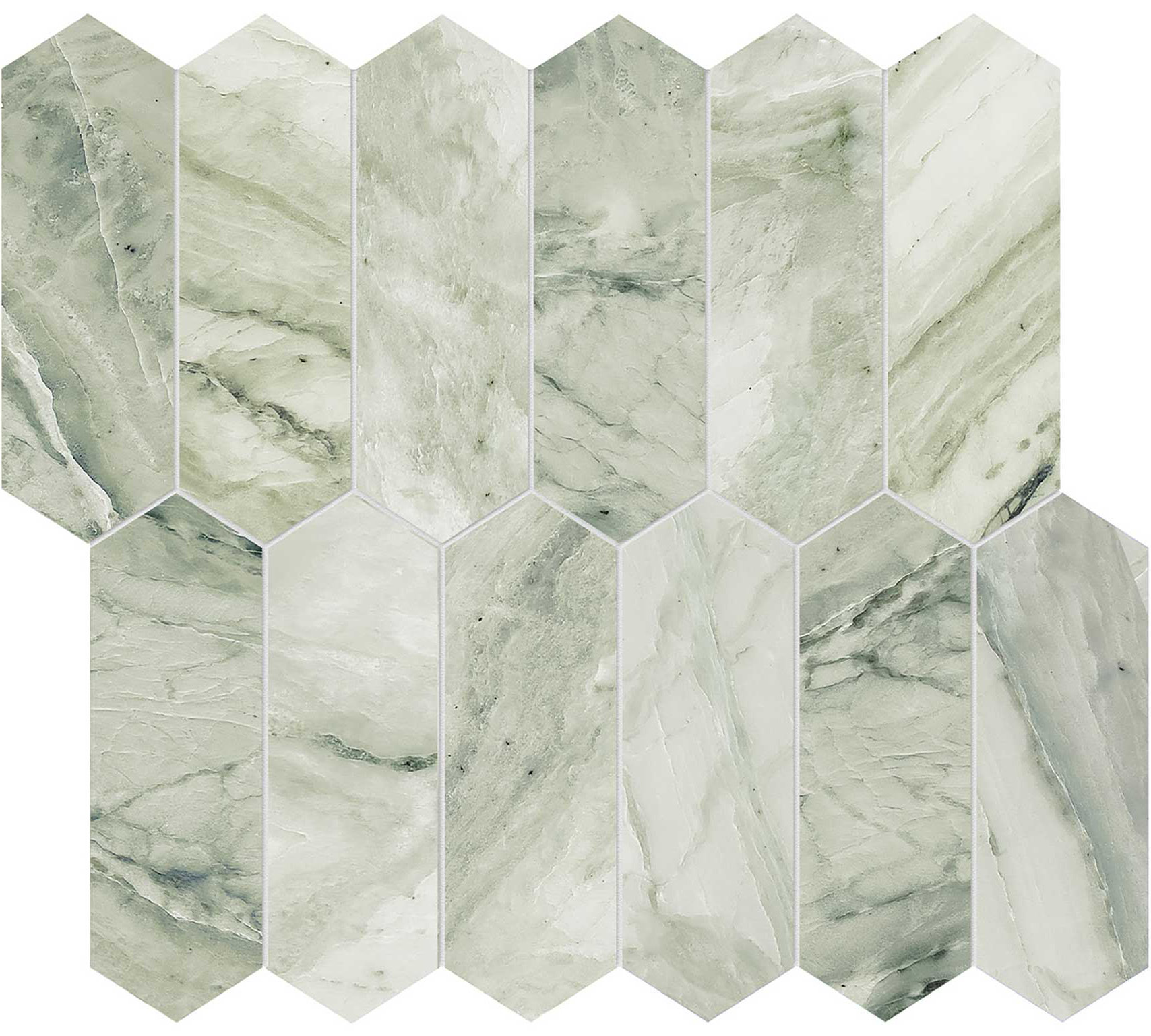 Moscato Argento 2x6 Picket Mosaic