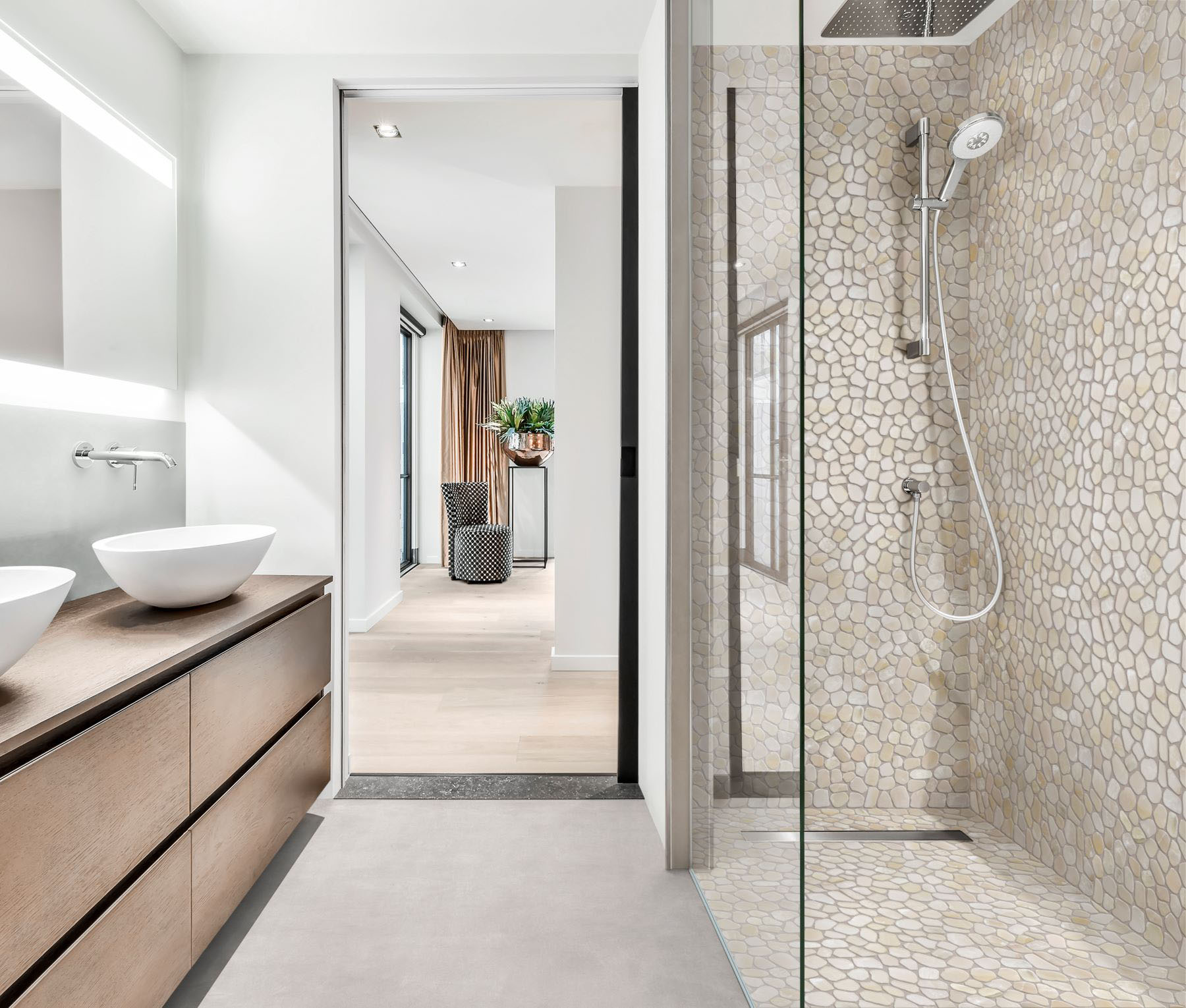 Onyx Light Beige Pebble Mosaic  | Young Interiors Flooring Center