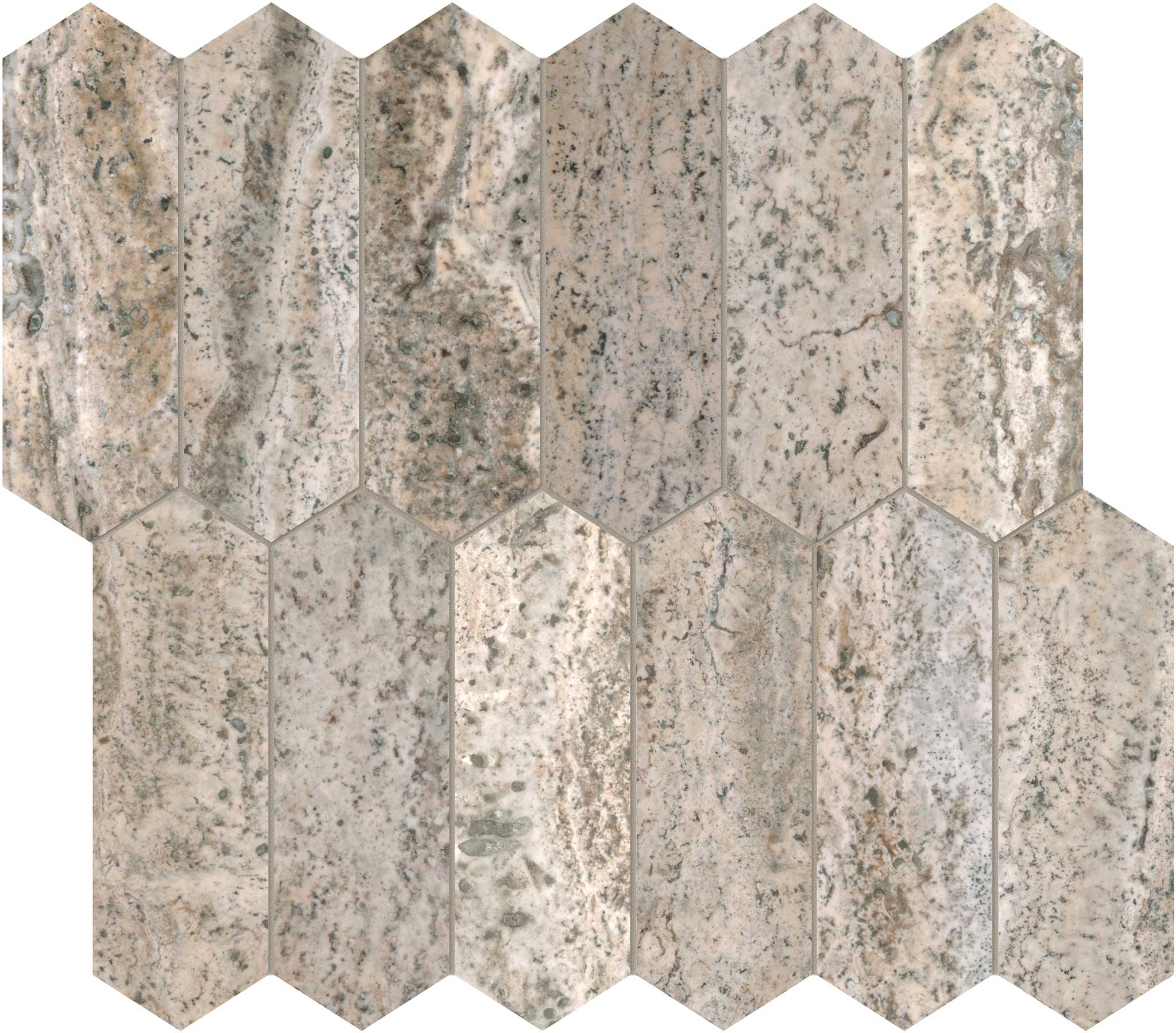 Silver Ash 2x6 Picket Mosaic
