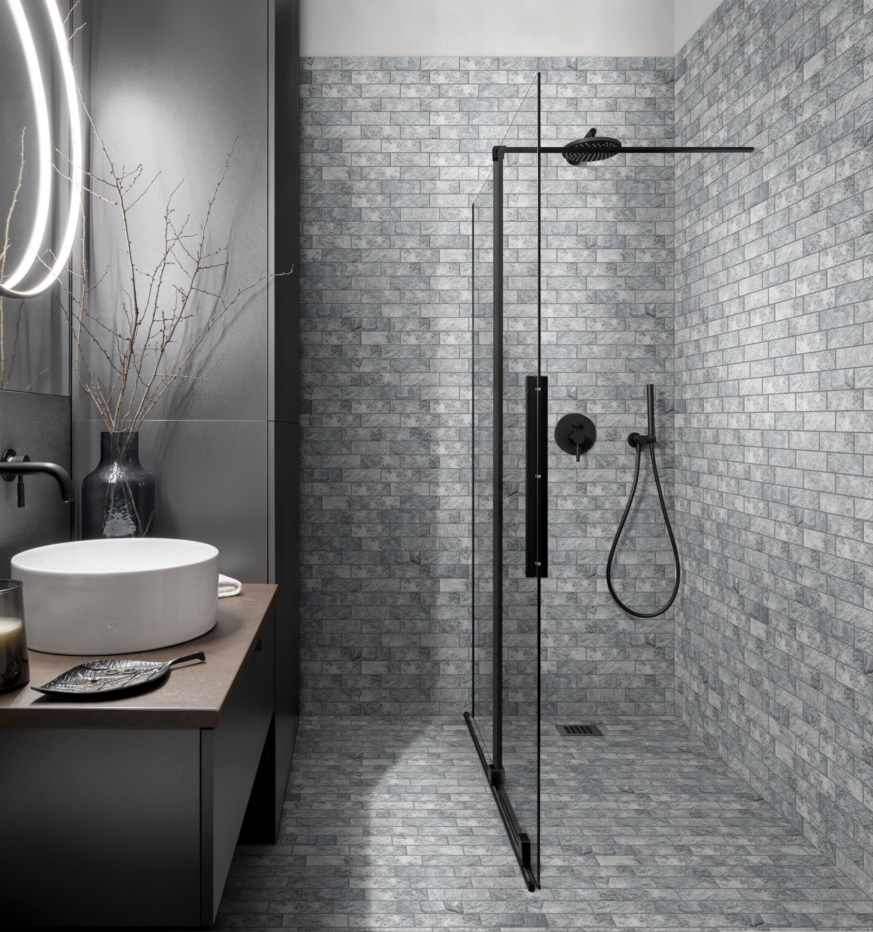 Slate Stone Grey 2"x6" Brick Mosaic | Young Interiors Flooring Center