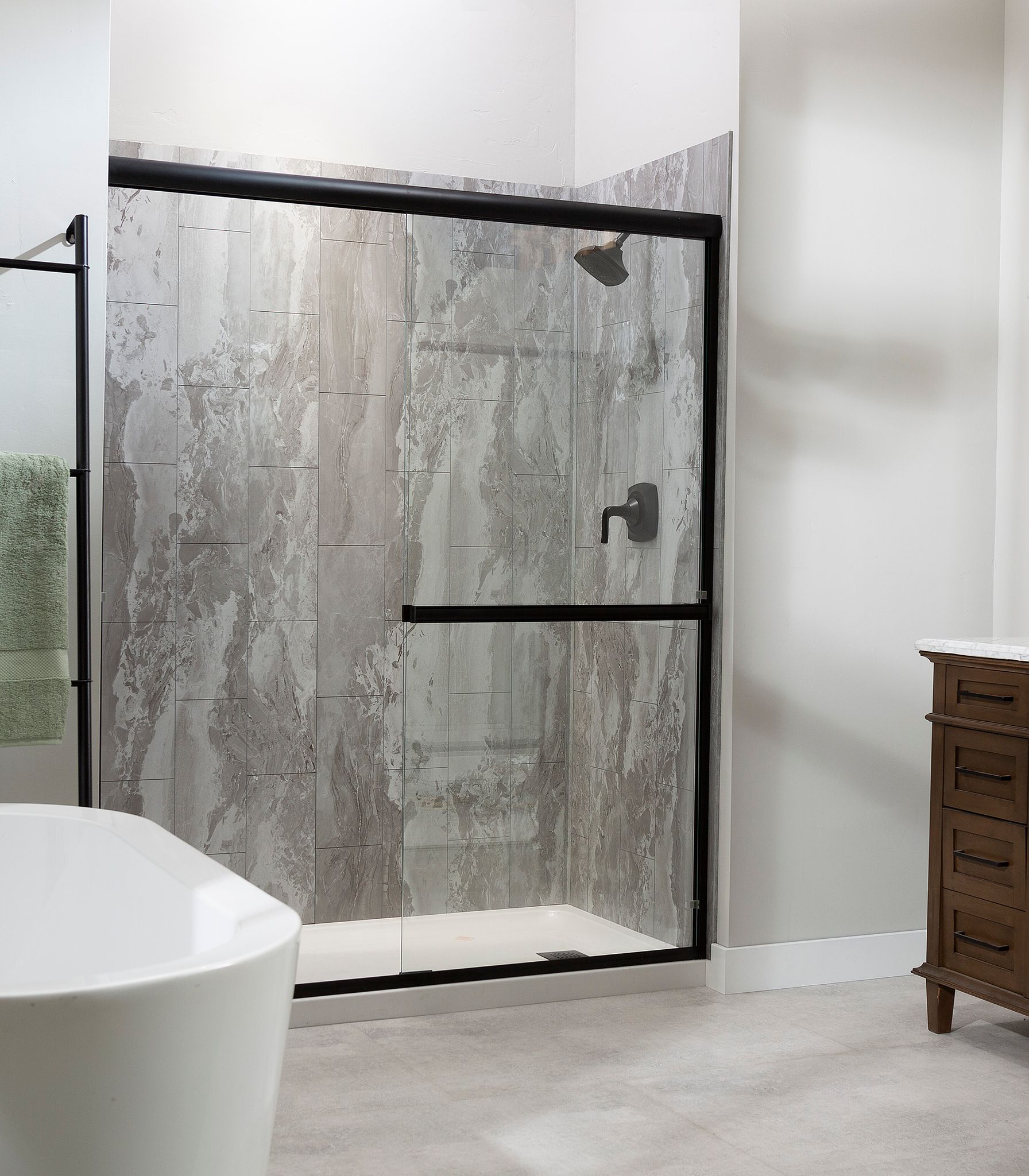 Smoky Sky Shower Wall Kit 30x60x78 | Young Interiors Flooring Center