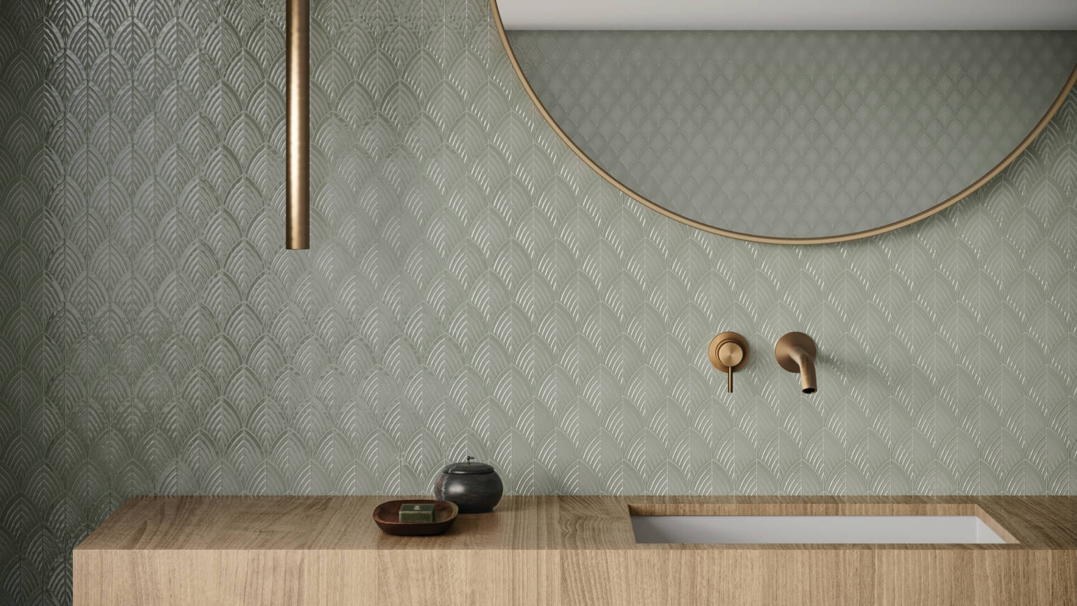 Traditions Soft Sage Glossy Scallop Mosaic 2 | Young Interiors Flooring Center