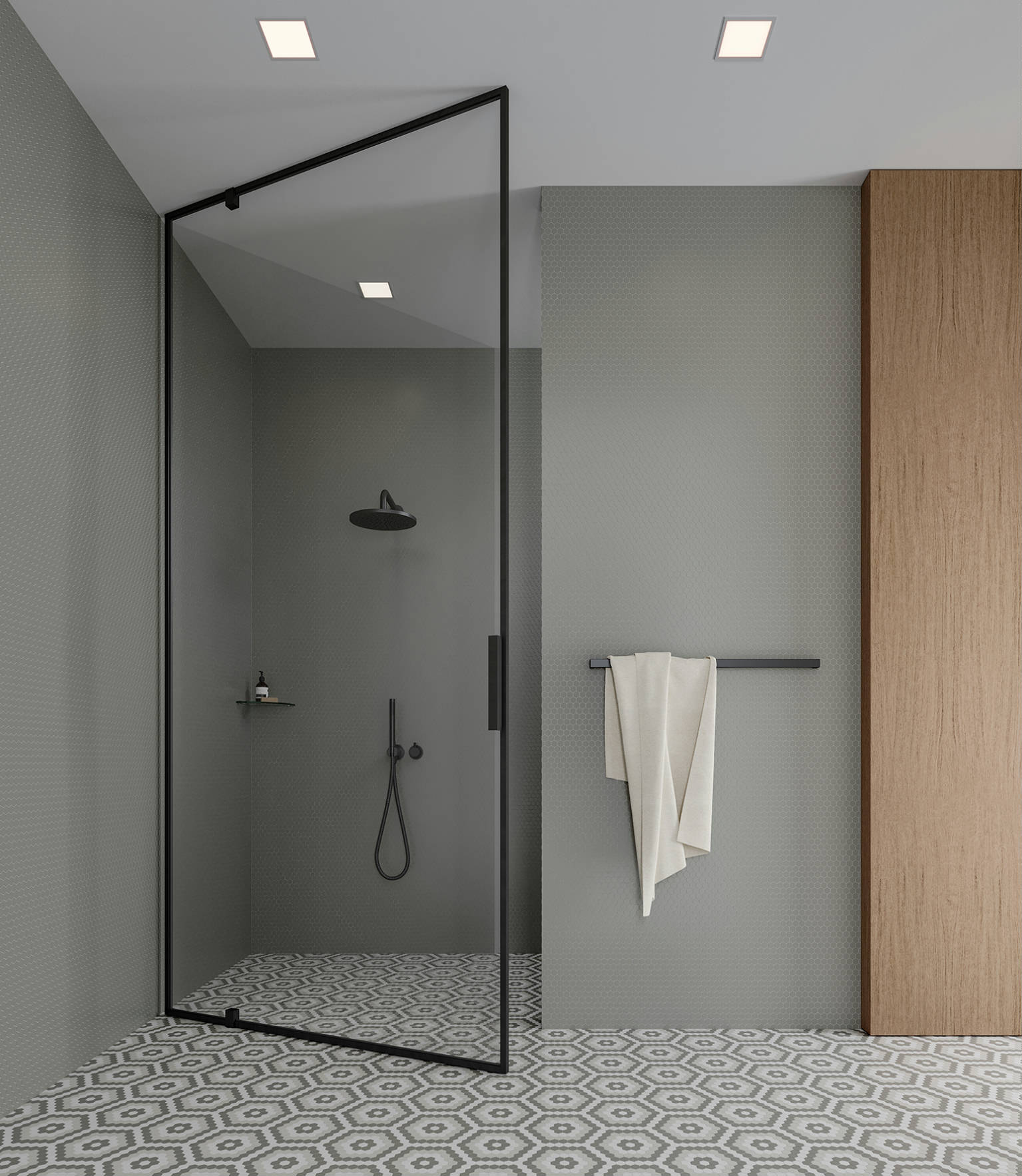 Traditions Taupe Matte 1in Hex Mosaic 2 | Young Interiors Flooring Center