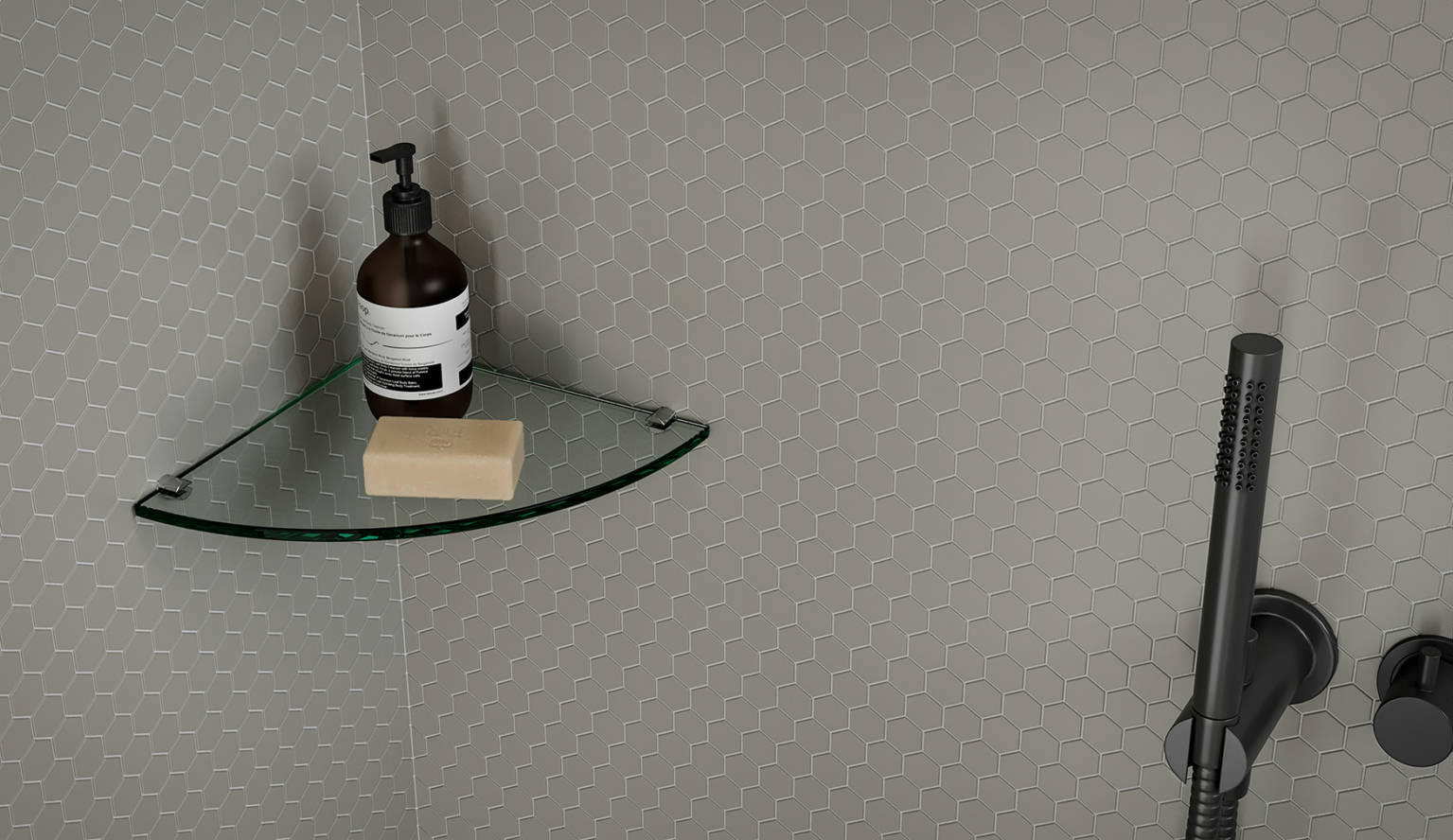 Traditions Taupe Matte 1in Hex Mosaic | Young Interiors Flooring Center
