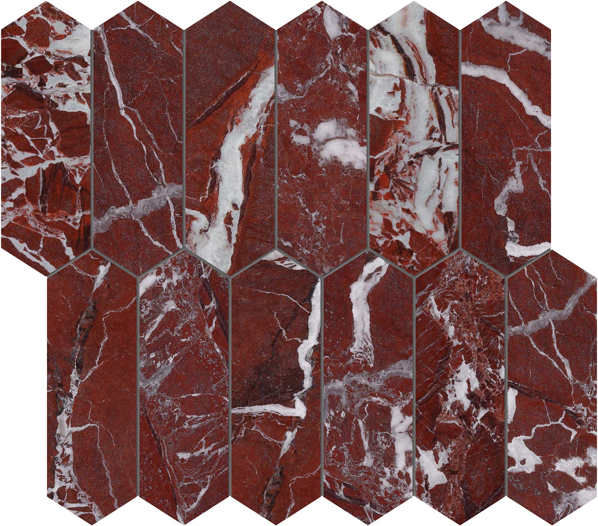 Tuscano Rosso 2x6 Picket Mosaic