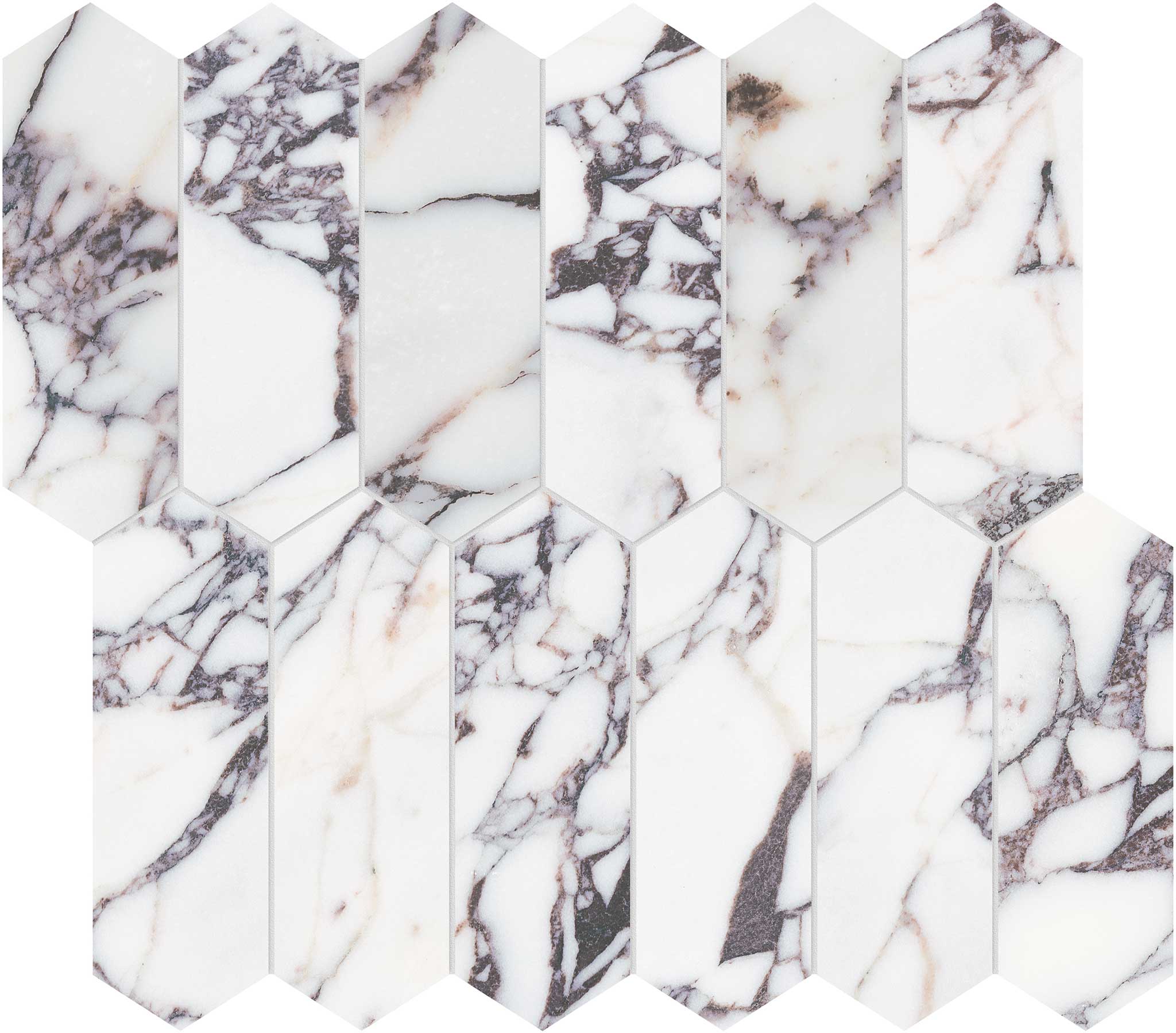 Viola Roccia 2x6 Picket Mosaic