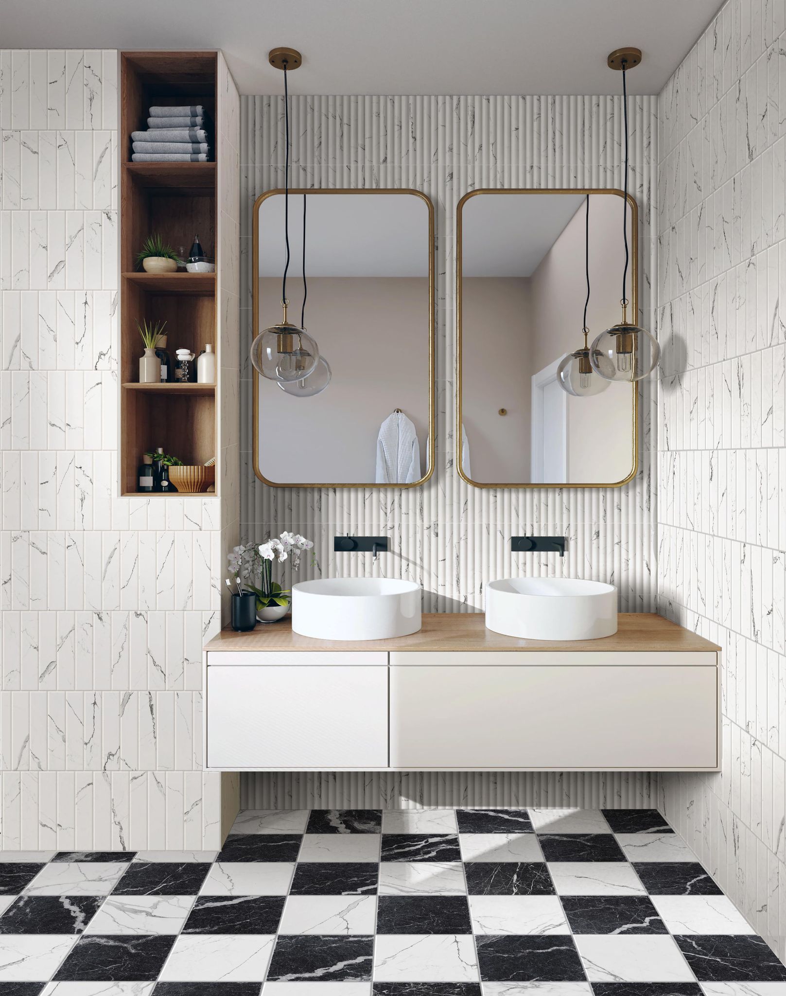 Obsession Statuario % Nero | Young Interiors Flooring Center