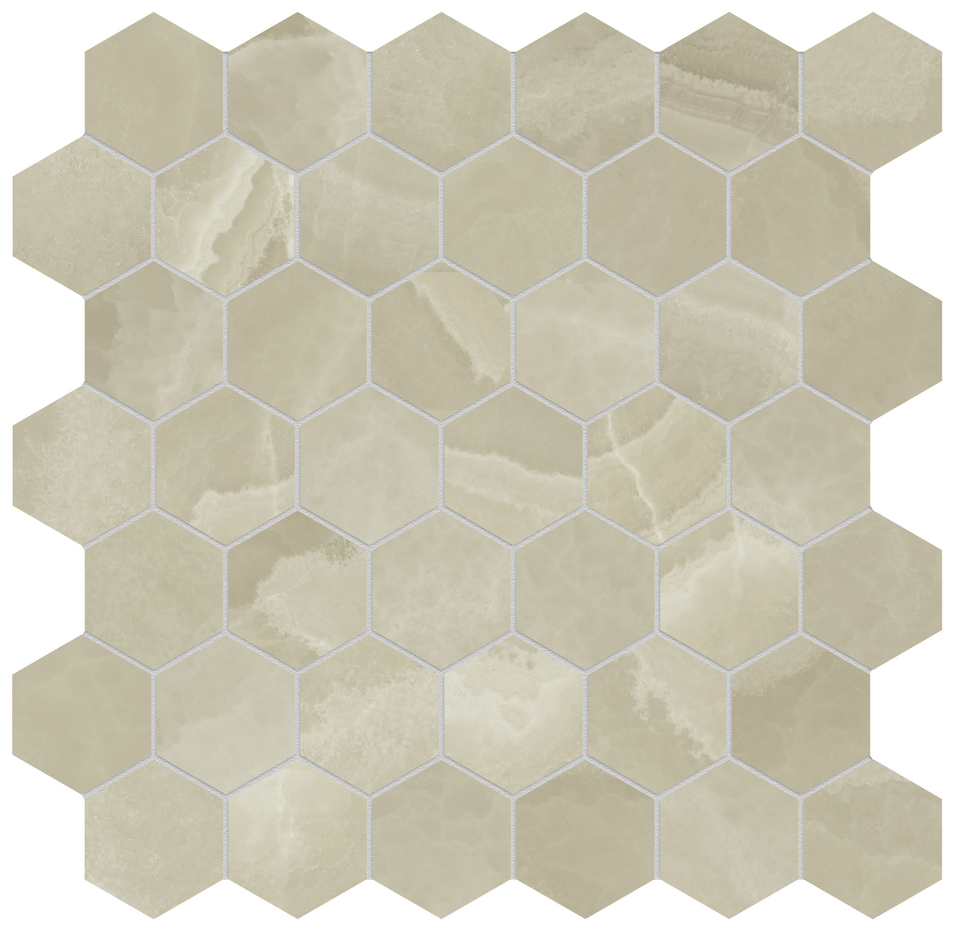 Lustra 2″ Hex Onyx Hazel Honed