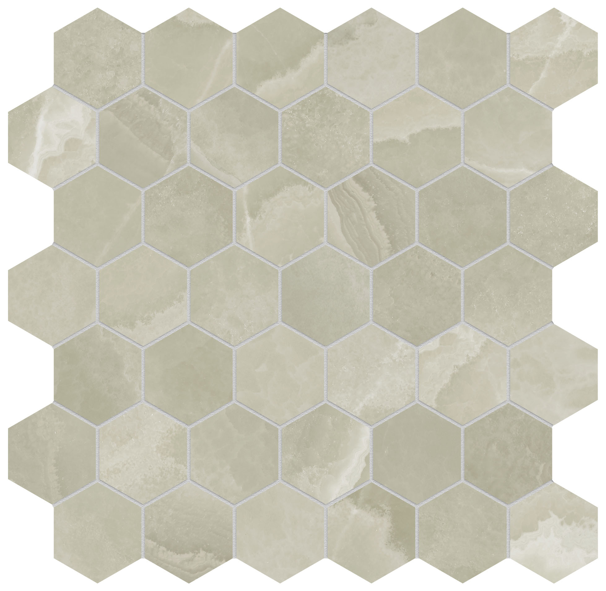 Lustra 2″ Hex Onyx Sage Honed