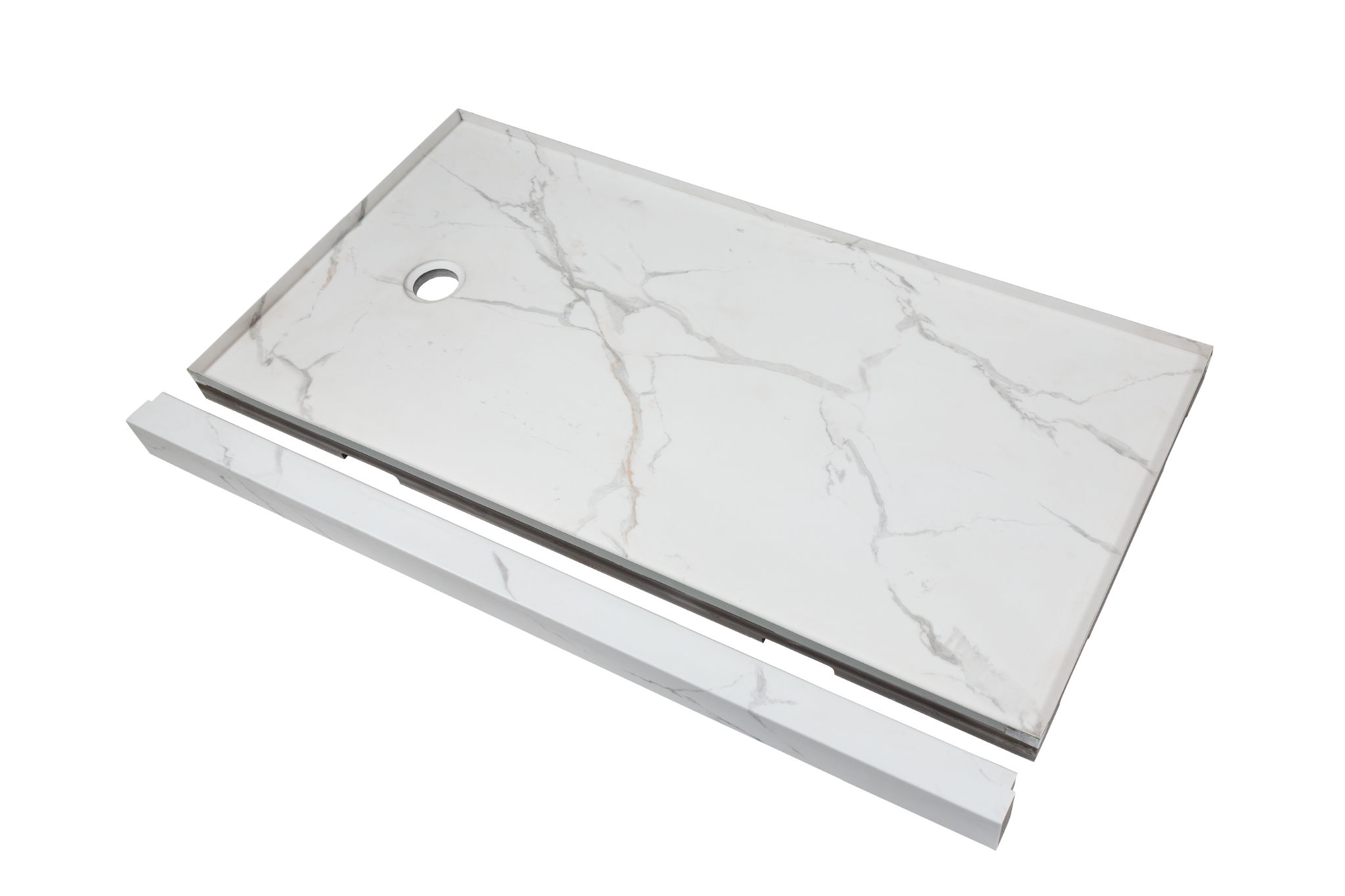 Shower Pan 36×60 Bianco Marble