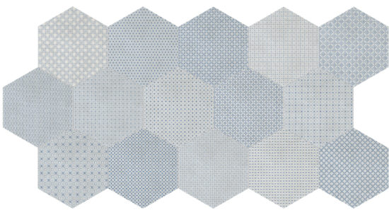 Tapestri 8.5 Denim Blend Hexagon | Young Interiors Flooring Center